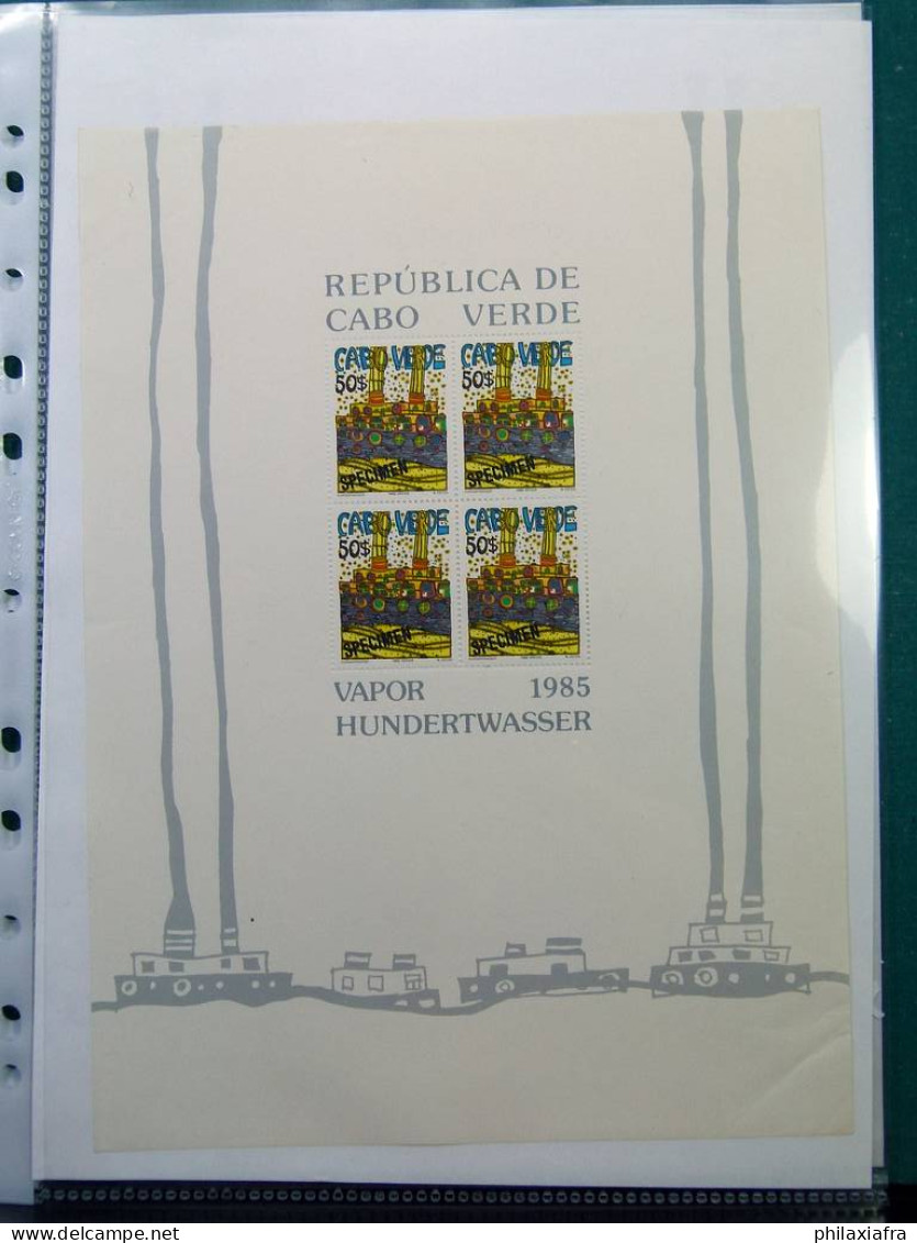 1985, Cap-Vert Série De 3 BF HUNDERTWASSER Spécimen, Légers Défauts Rares - Cap Vert