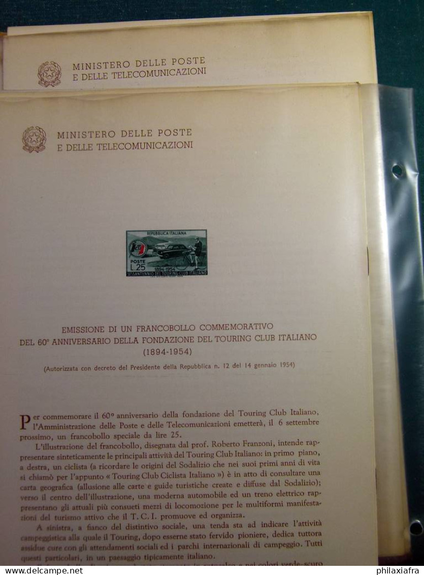 Collection République D'Italie 1954-57 Bulletins Officiels Ministère Poste - Other & Unclassified