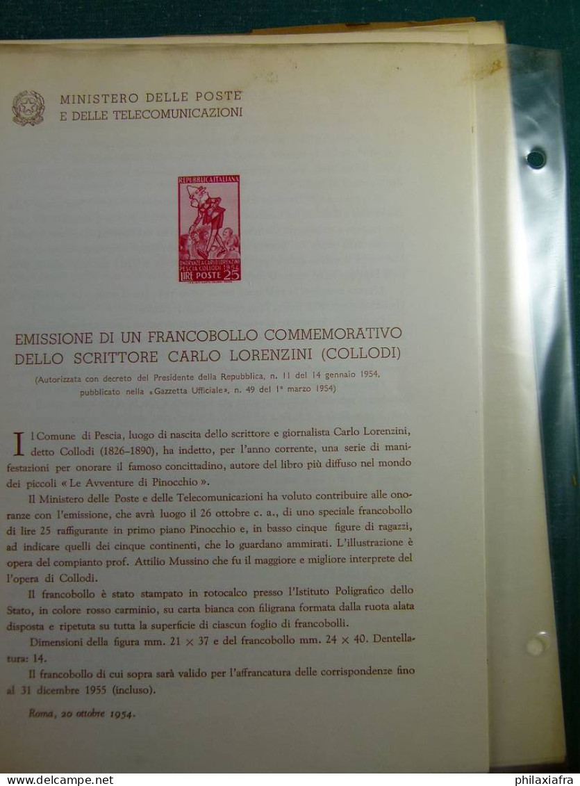 Collection République D'Italie 1954-57 Bulletins Officiels Ministère Poste - Autres & Non Classés