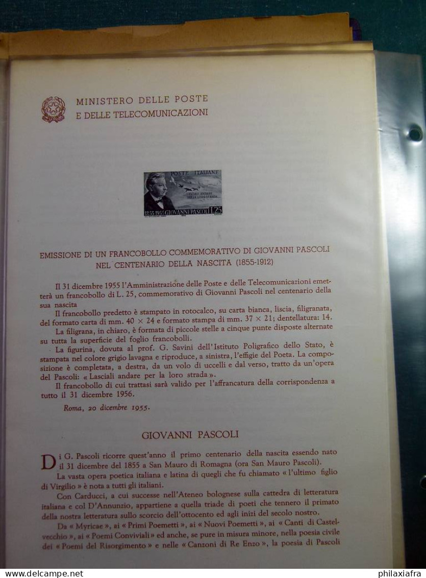 Collection République d'Italie 1954-57 bulletins officiels ministère Poste