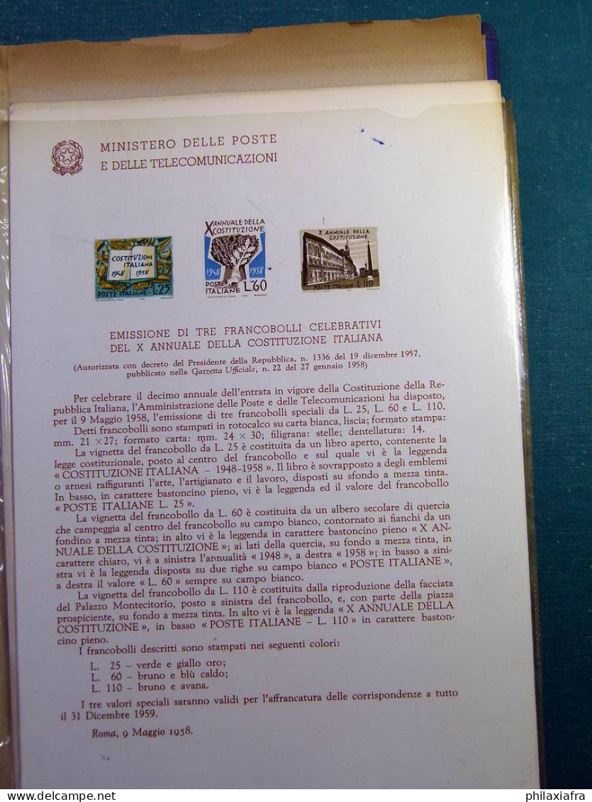 Collection République d'Italie 1954-57 bulletins officiels ministère Poste