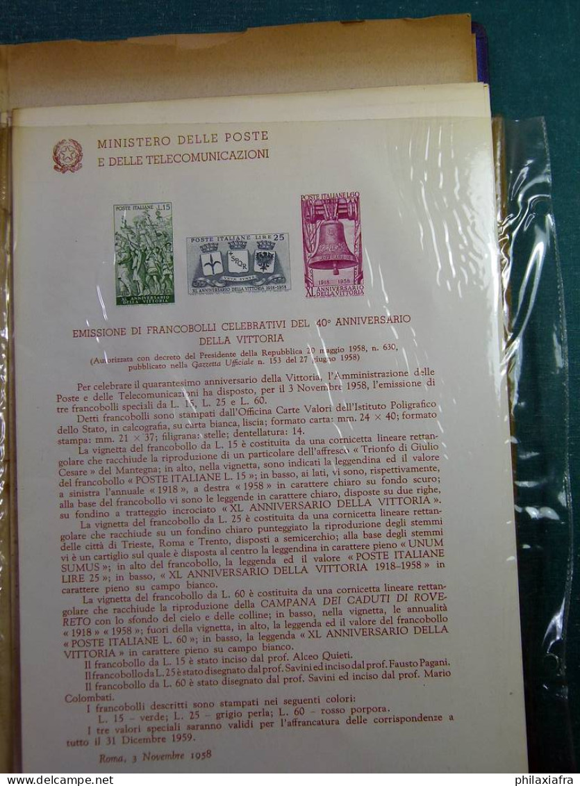 Collection République d'Italie 1954-57 bulletins officiels ministère Poste