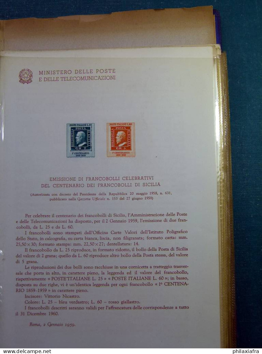 Collection République d'Italie 1954-57 bulletins officiels ministère Poste