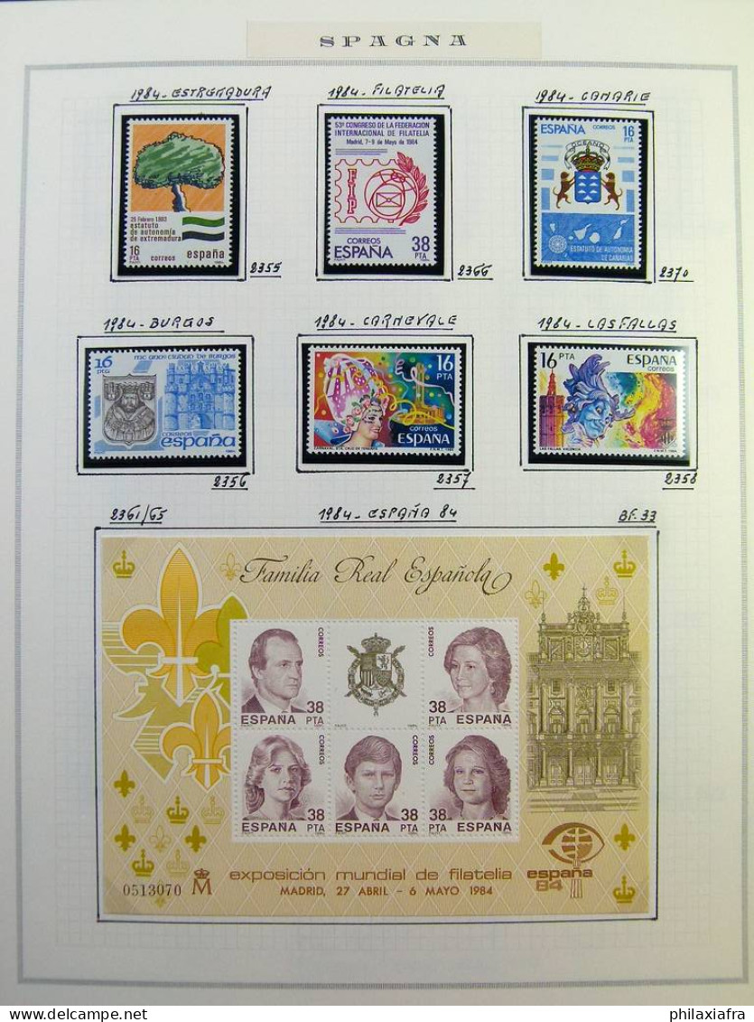 Collection Espagne, sur album, de 1981 à 1999, timbres, surtout neufs **