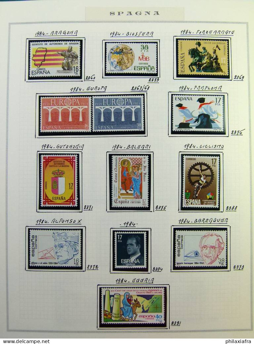 Collection Espagne, sur album, de 1981 à 1999, timbres, surtout neufs **