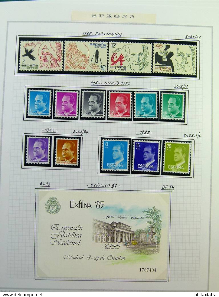 Collection Espagne, sur album, de 1981 à 1999, timbres, surtout neufs **