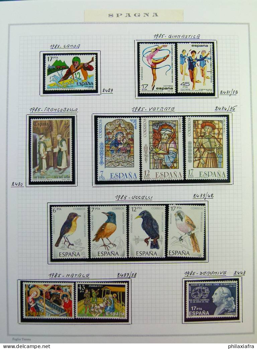 Collection Espagne, sur album, de 1981 à 1999, timbres, surtout neufs **