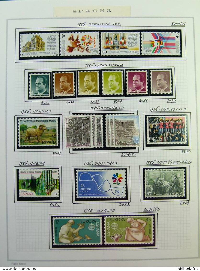 Collection Espagne, sur album, de 1981 à 1999, timbres, surtout neufs **