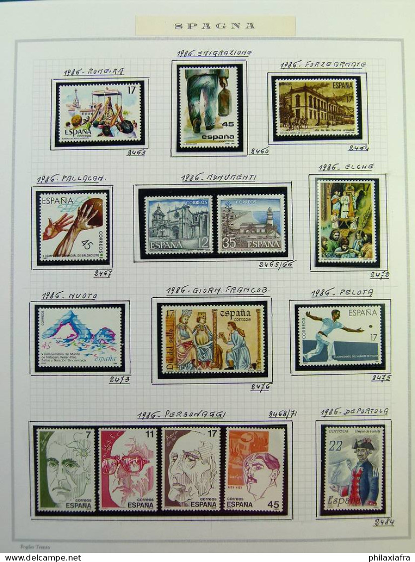 Collection Espagne, sur album, de 1981 à 1999, timbres, surtout neufs **