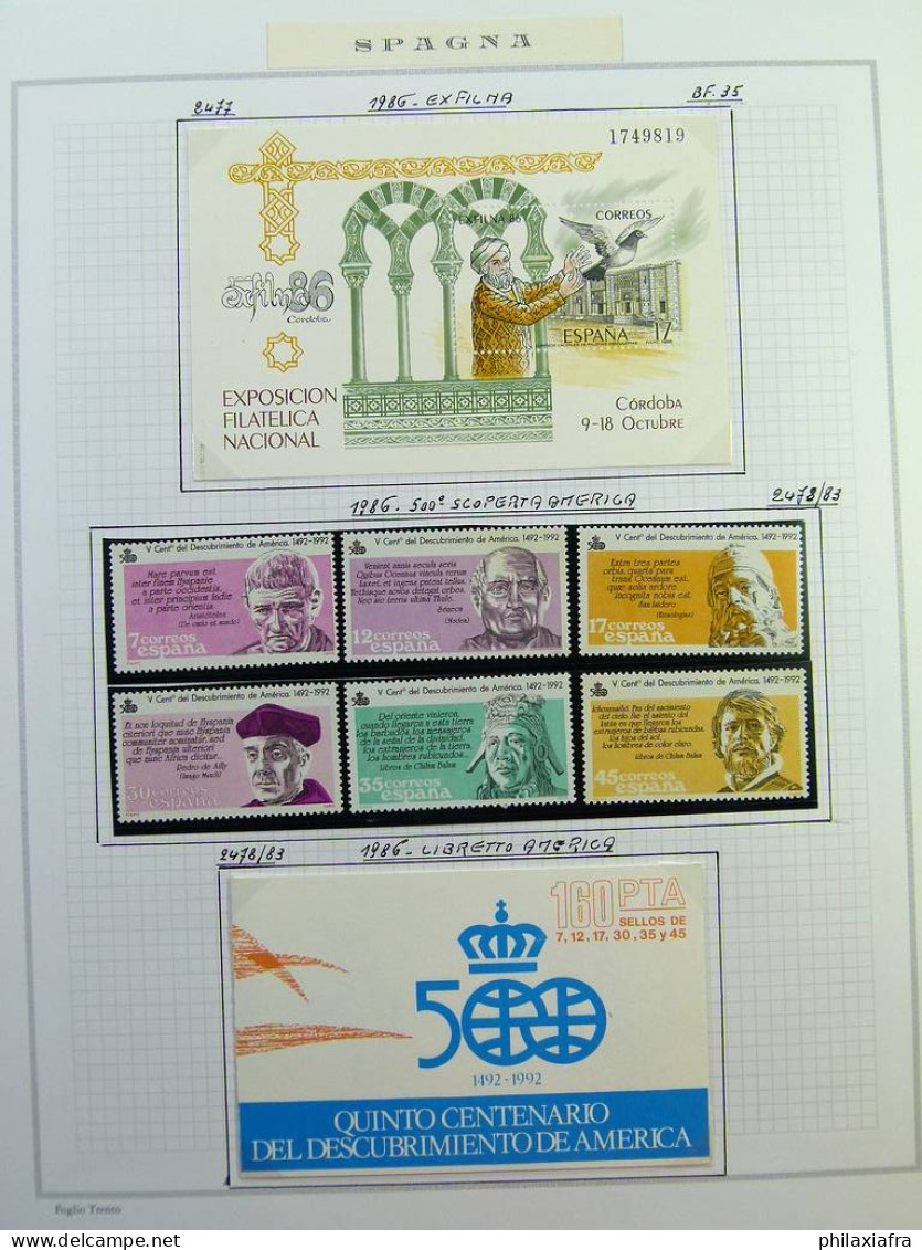 Collection Espagne, sur album, de 1981 à 1999, timbres, surtout neufs **