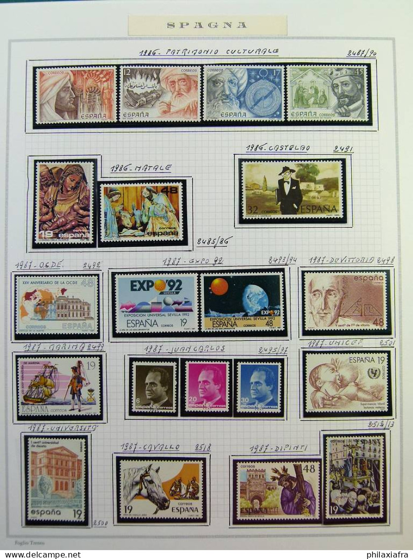 Collection Espagne, sur album, de 1981 à 1999, timbres, surtout neufs **