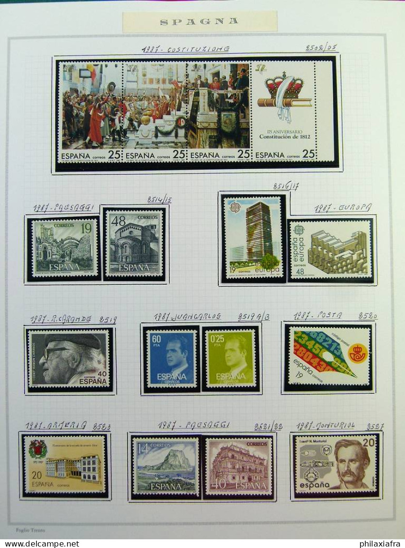 Collection Espagne, sur album, de 1981 à 1999, timbres, surtout neufs **