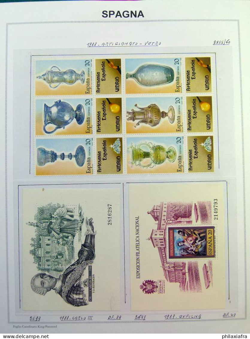 Collection Espagne, sur album, de 1981 à 1999, timbres, surtout neufs **