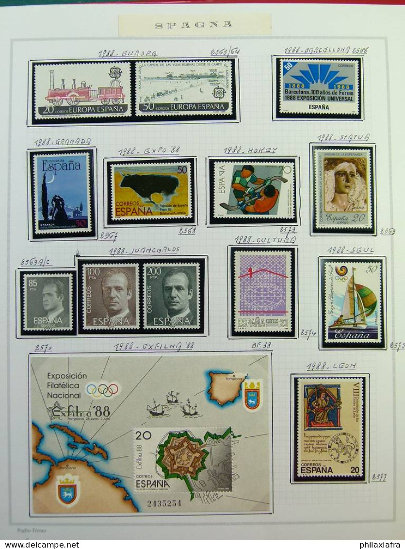Collection Espagne, sur album, de 1981 à 1999, timbres, surtout neufs **