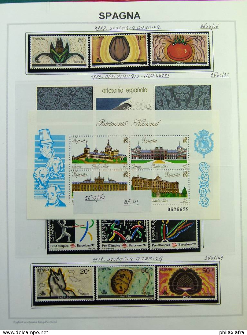 Collection Espagne, sur album, de 1981 à 1999, timbres, surtout neufs **