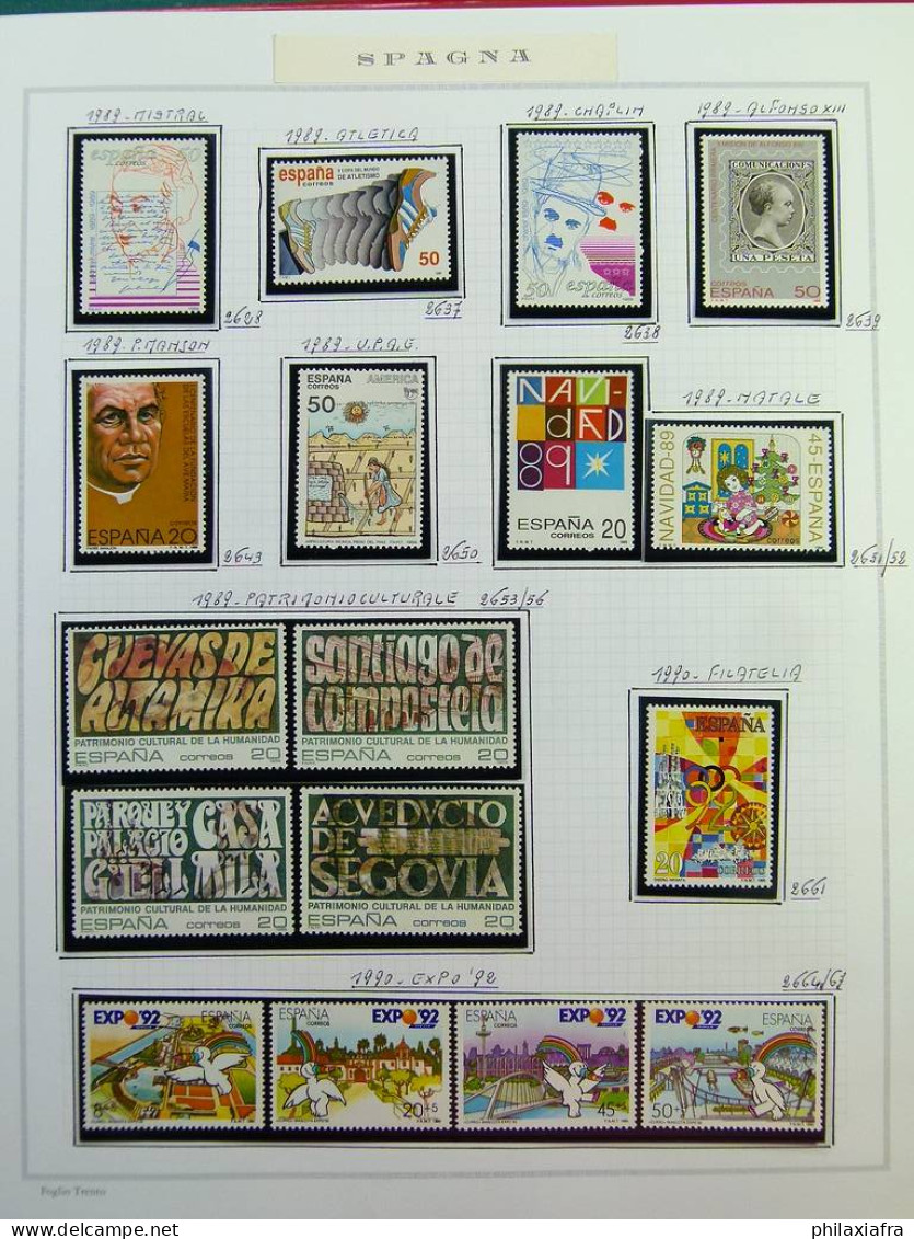 Collection Espagne, sur album, de 1981 à 1999, timbres, surtout neufs **