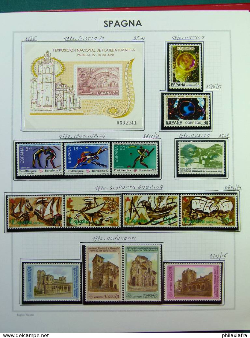 Collection Espagne, sur album, de 1981 à 1999, timbres, surtout neufs **