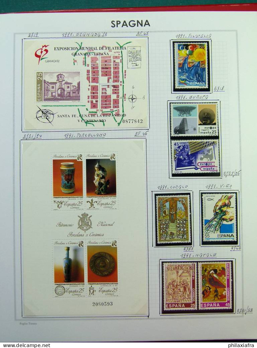 Collection Espagne, sur album, de 1981 à 1999, timbres, surtout neufs **