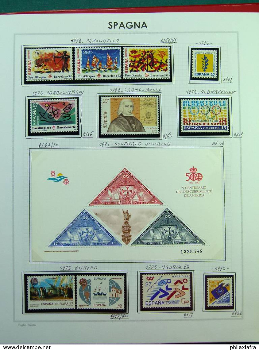 Collection Espagne, sur album, de 1981 à 1999, timbres, surtout neufs **