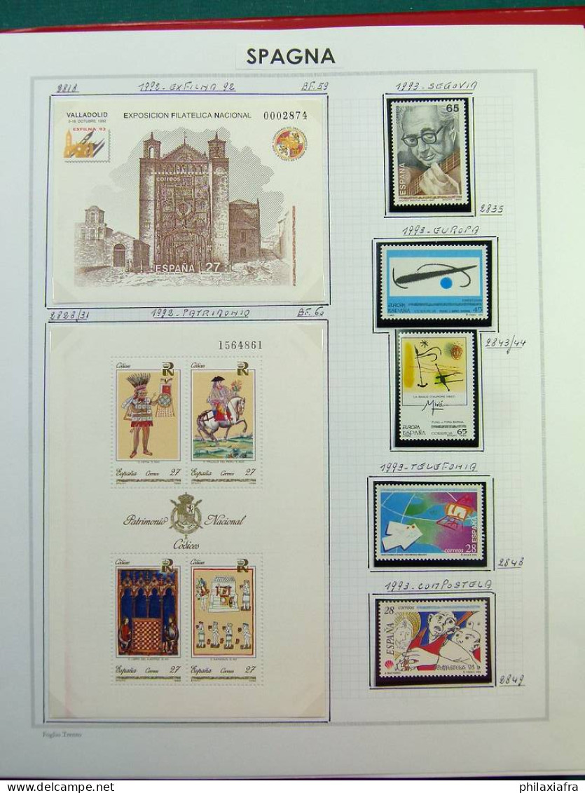 Collection Espagne, sur album, de 1981 à 1999, timbres, surtout neufs **