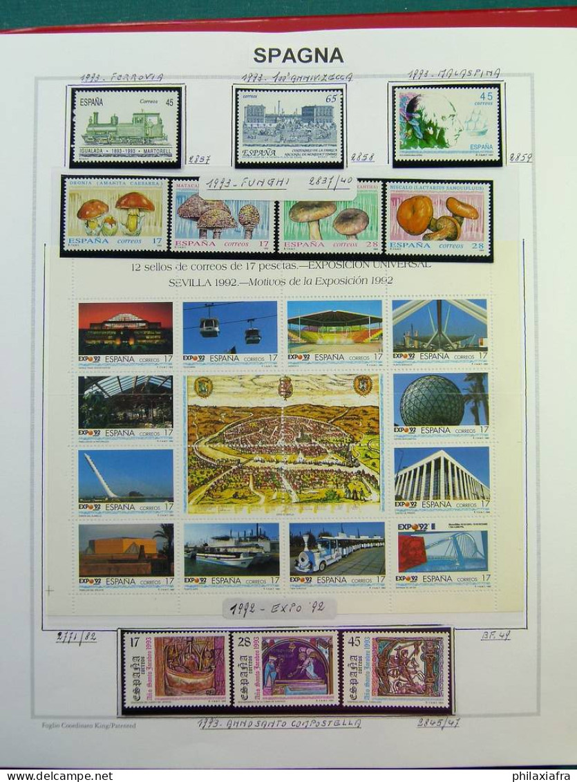 Collection Espagne, sur album, de 1981 à 1999, timbres, surtout neufs **