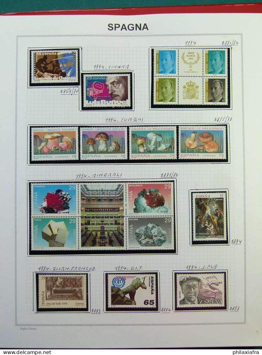 Collection Espagne, sur album, de 1981 à 1999, timbres, surtout neufs **