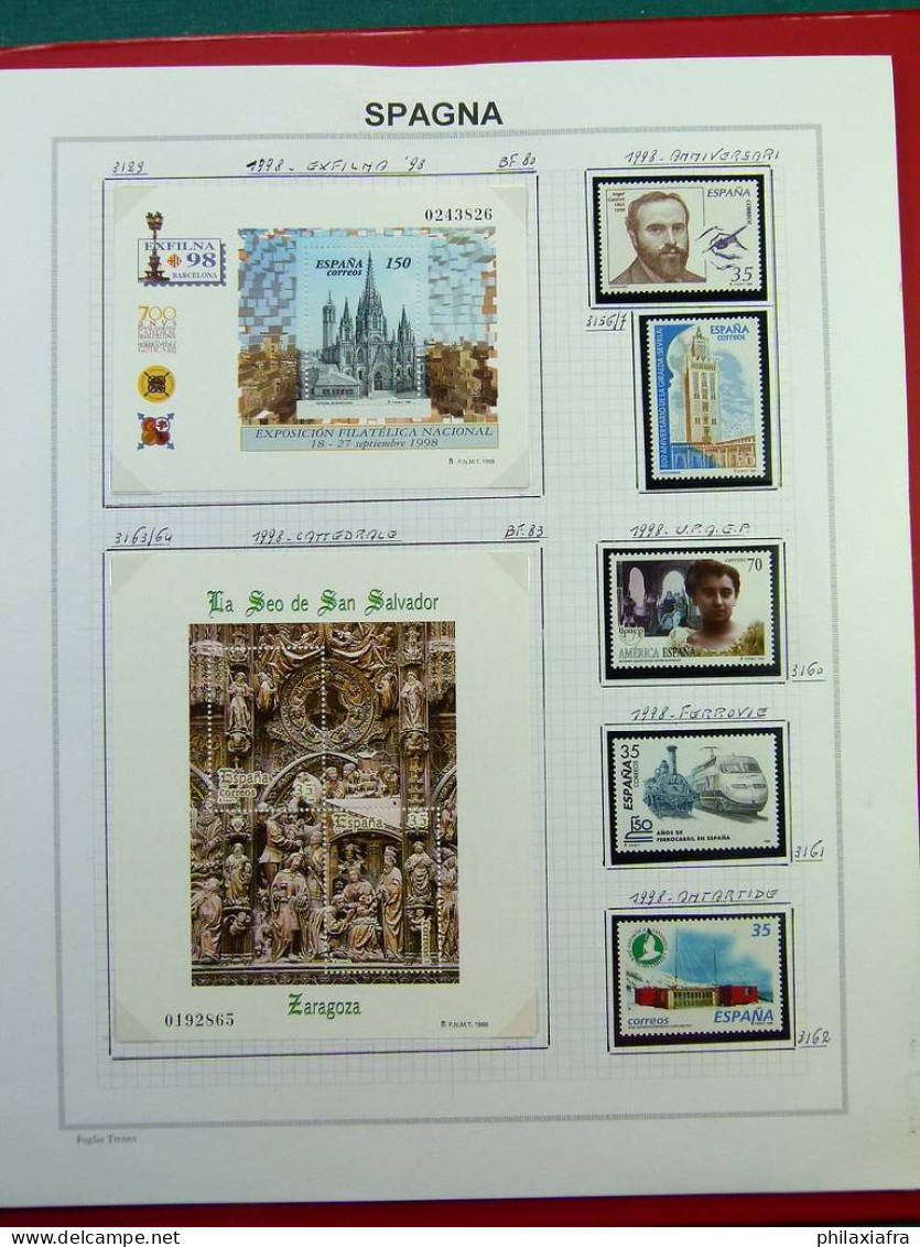 Collection Espagne, sur album, de 1981 à 1999, timbres, surtout neufs **