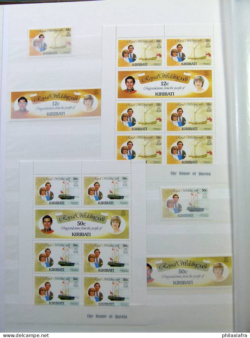 Collection thème Mariage royal, classificateur avec neufs ** timbres