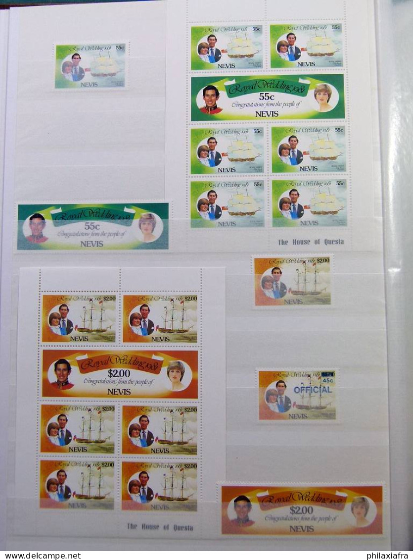 Collection thème Mariage royal, classificateur avec neufs ** timbres