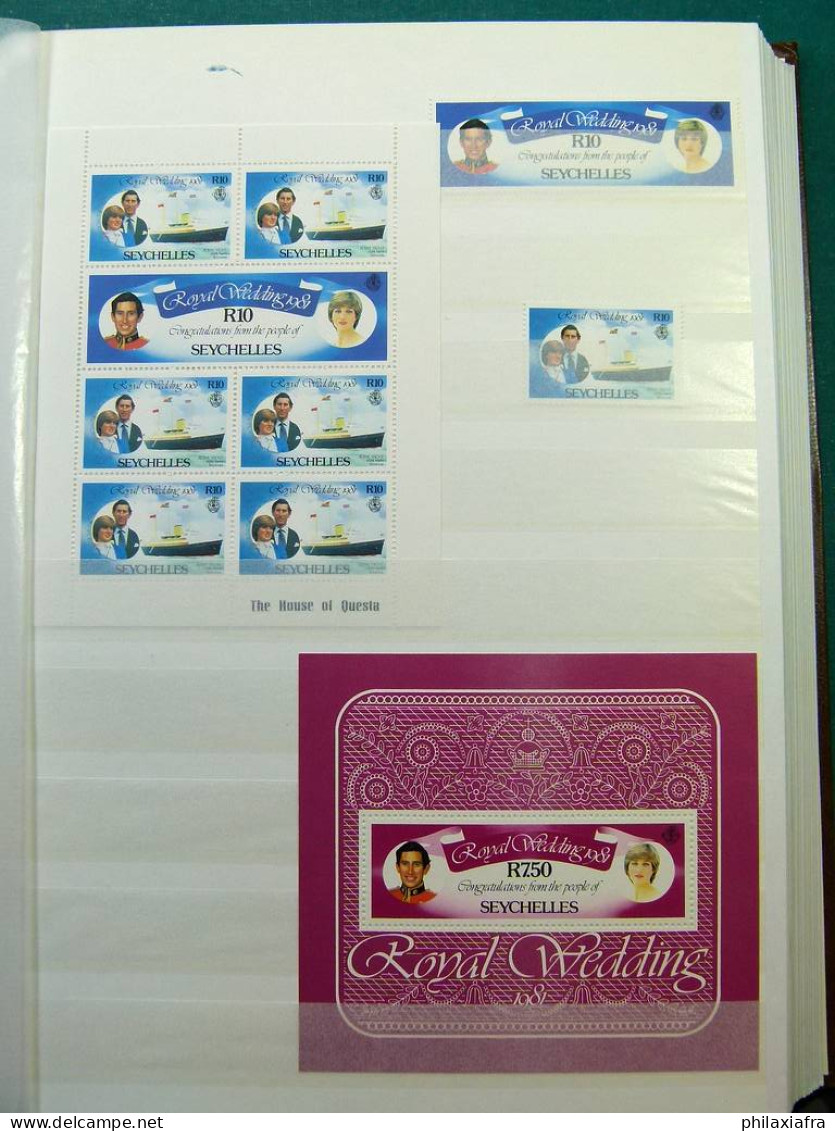 Collection thème Mariage royal, classificateur avec neufs ** timbres