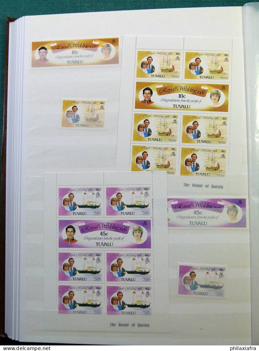 Collection thème Mariage royal, classificateur avec neufs ** timbres