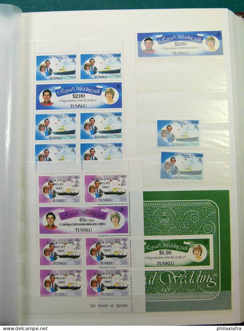 Collection thème Mariage royal, classificateur avec neufs ** timbres