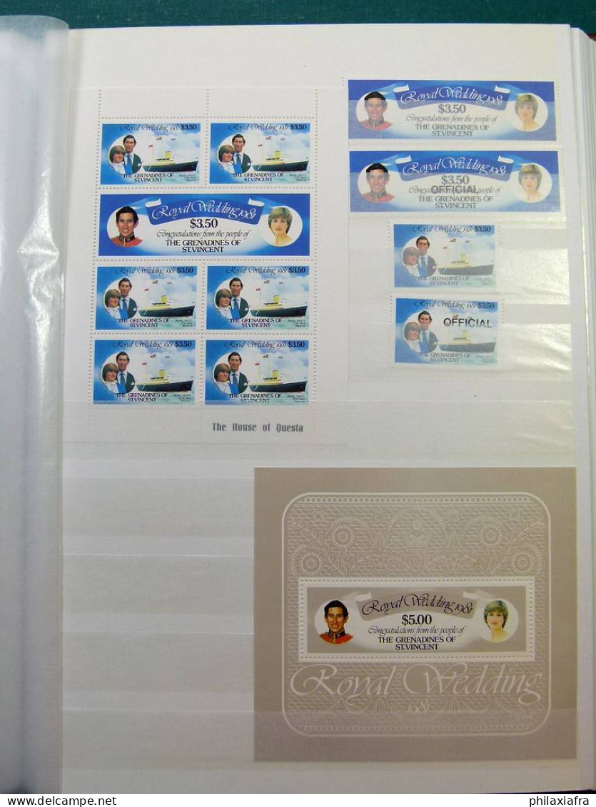 Collection thème Mariage royal, classificateur avec neufs ** timbres