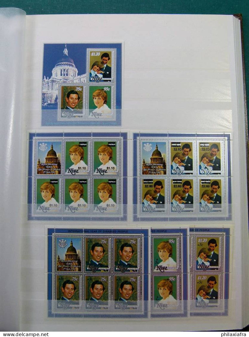 Collection thème Mariage royal, classificateur avec neufs ** timbres