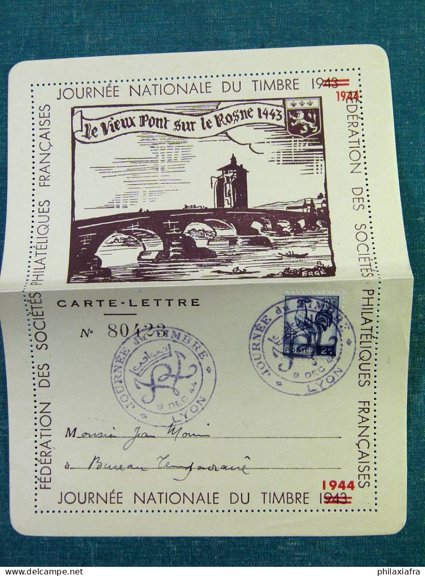 Lot de 16 cartes postales et cartes maximum France, années 1940, jour du timbre