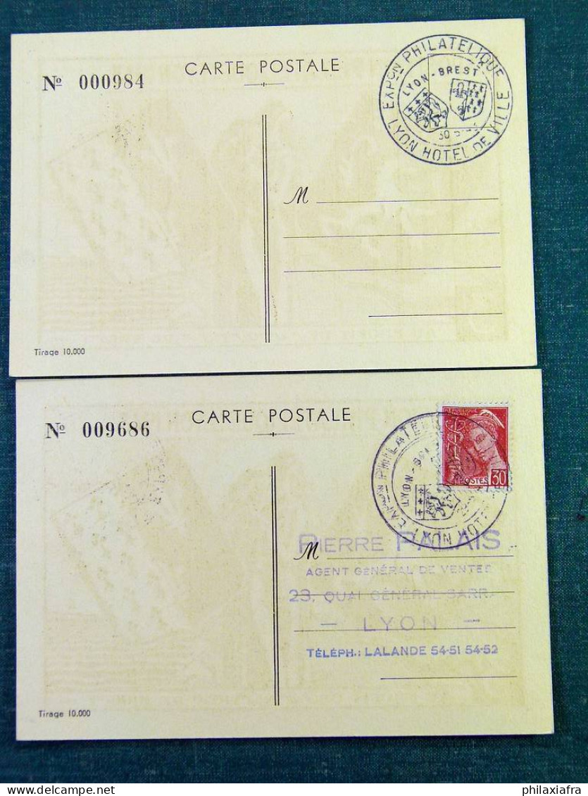 Lot de 16 cartes postales et cartes maximum France, années 1940, jour du timbre