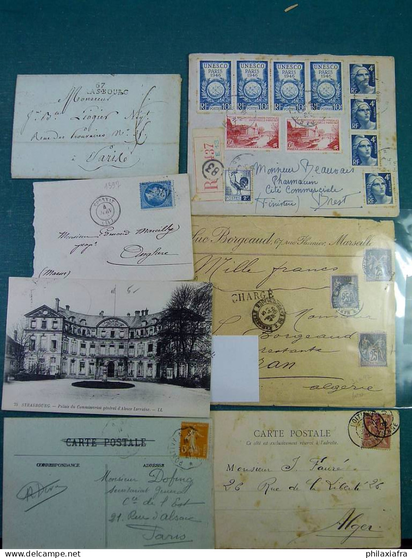 Collection Monde Avec Enveloppes Et Cartes Postales De Voyagé, De Classiques - Sammlungen (im Alben)
