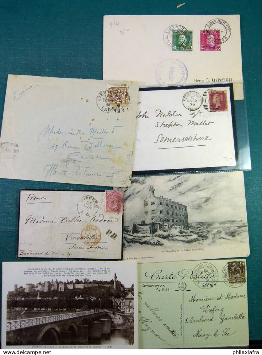 Collection Monde Avec Enveloppes Et Cartes Postales De Voyagé, De Classiques - Sammlungen (im Alben)