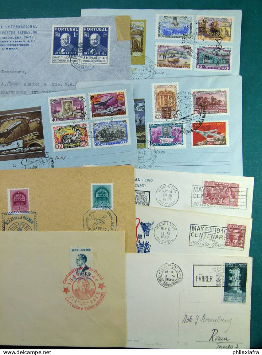 Collection D'histoire Postale Monde Enveloppes Voyagé, Période Classique Et Semi - Collections (with Albums)