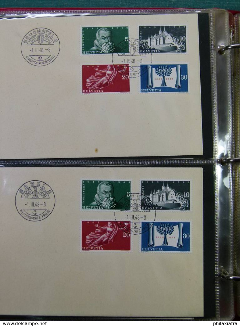 Collection Suisse, FDC et enveloppes surtout voyagé Italien Cachet Très haute CV