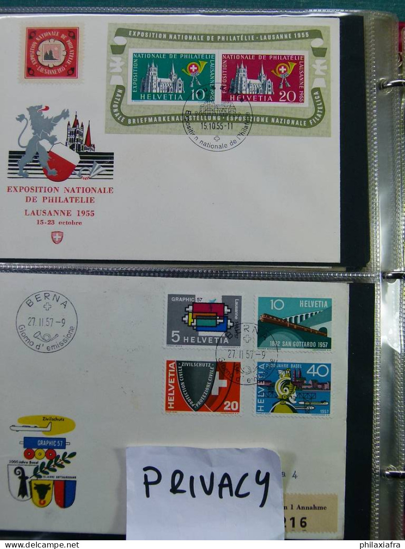 Collection Suisse, FDC et enveloppes surtout voyagé Italien Cachet Très haute CV