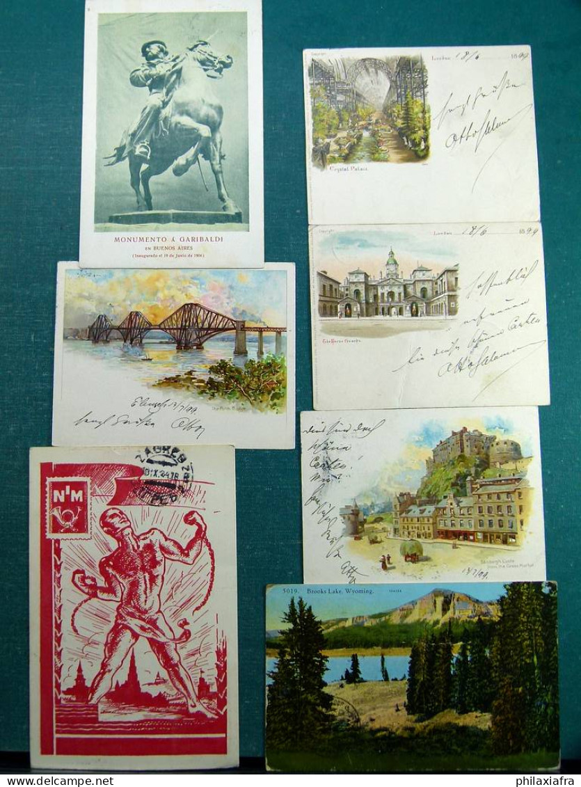 Lot De 28 Cartes Postales, Petit Format, Période Classique, Monde. - Collections (en Albums)