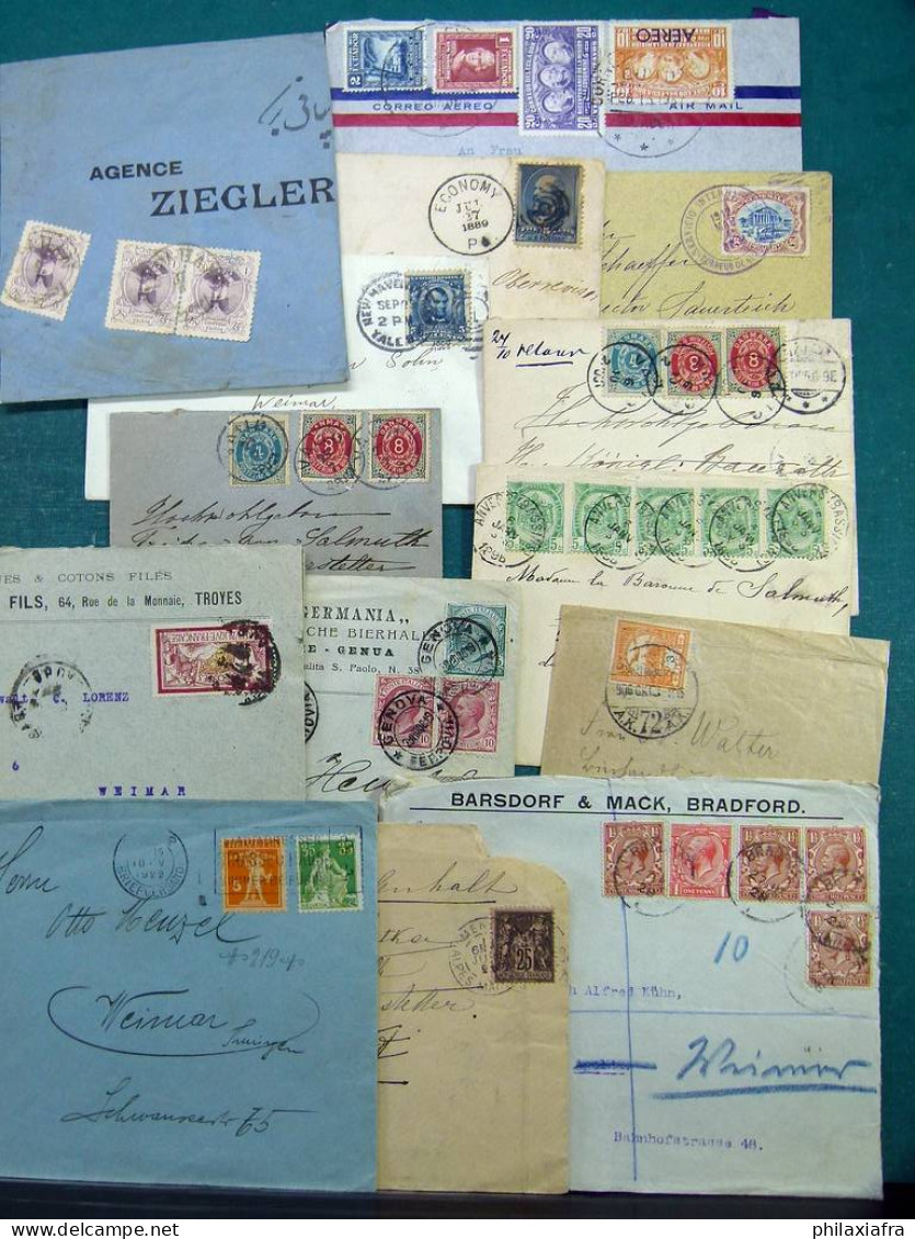 Collection D'histoire Postale Monde, Avec Enveloppes Voyagé, Seule Classiques - Collections (en Albums)