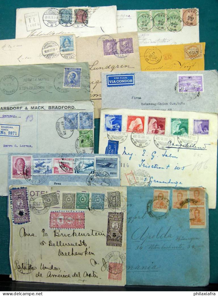 Collection D'histoire Postale Monde, Avec Enveloppes Voyagé, Seule Classiques - Verzamelingen (in Albums)