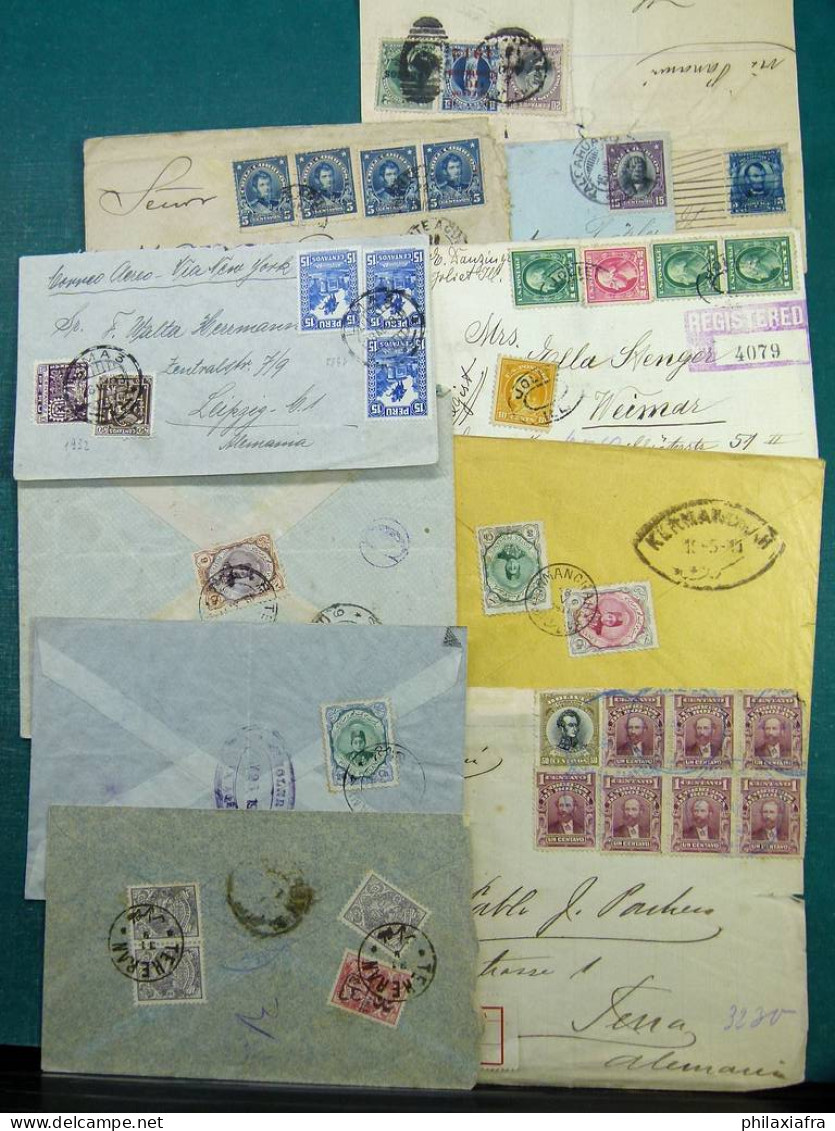 Collection d'histoire postale Monde, avec enveloppes voyagé, seule classiques