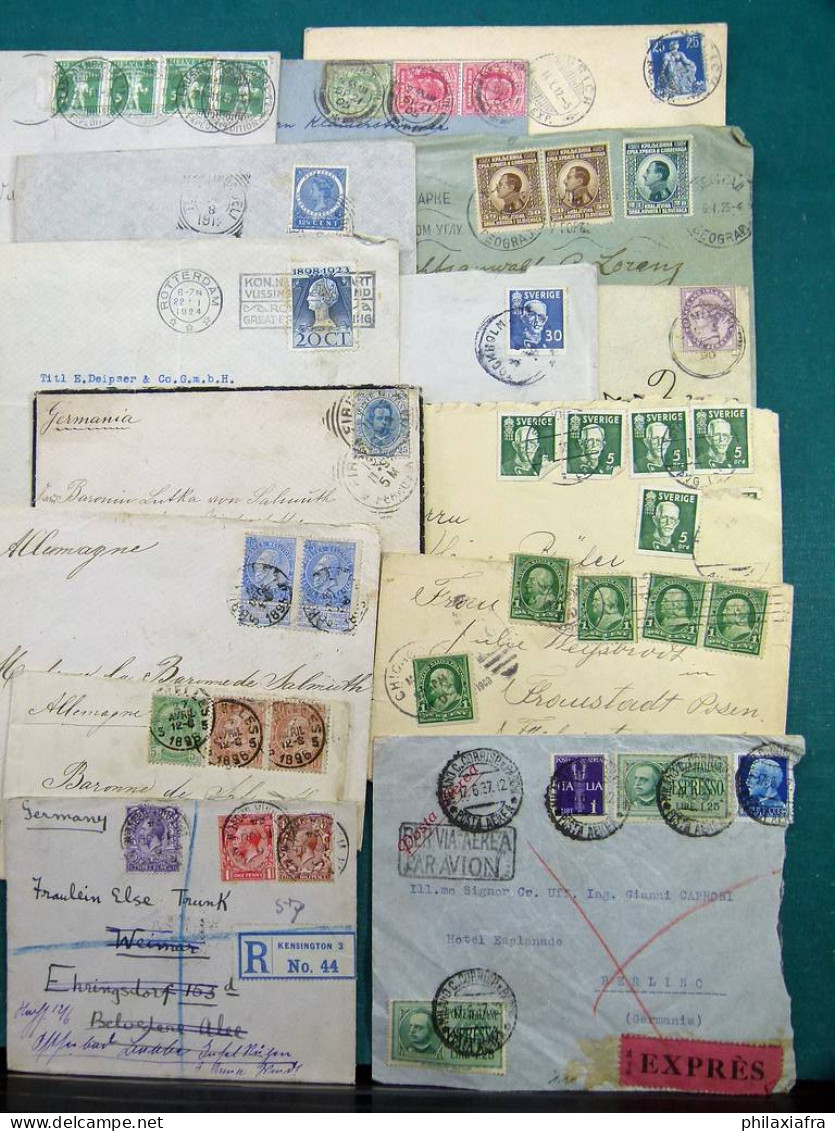 Collection d'histoire postale Monde, avec enveloppes voyagé, seule classiques