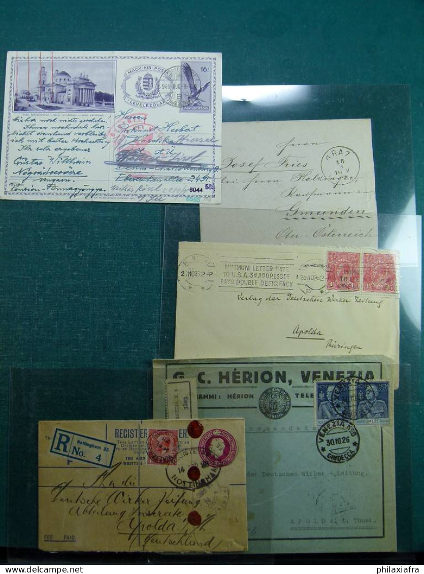 Lotto Monde Environ 50 Lettres Et Cartes Postales Voyagé De La Période Classique - Verzamelingen (in Albums)