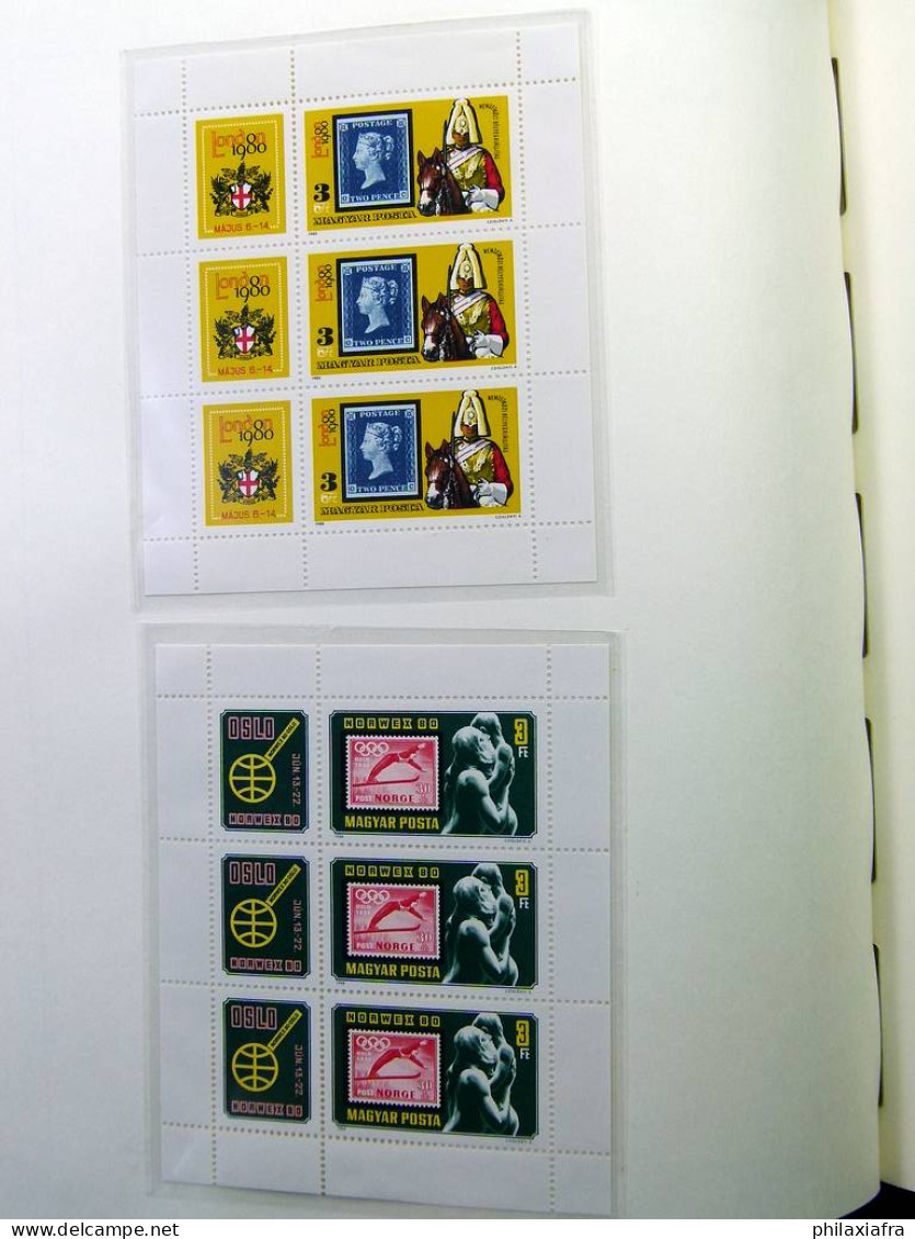 Collection Hongrie, sur album, de 1979 à 1984, timbres, neufs ** et oblitéré