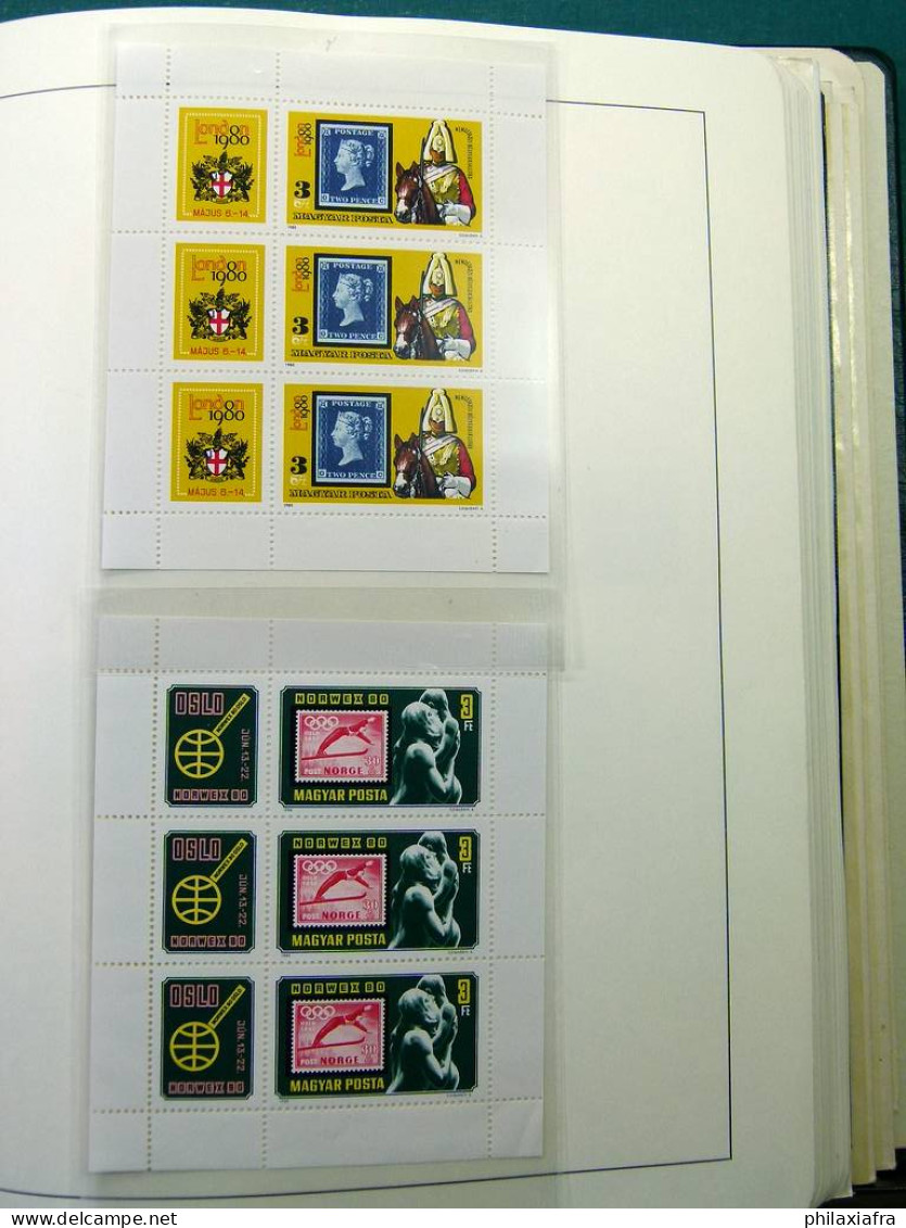 Collection Hongrie, sur album, de 1979 à 1984, timbres, neufs ** et oblitéré