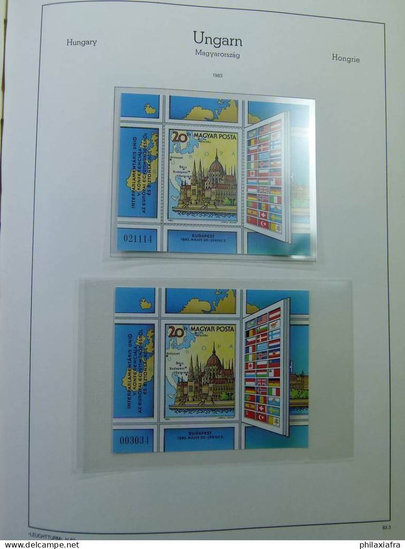 Collection Hongrie, sur album, de 1979 à 1984, timbres, neufs ** et oblitéré